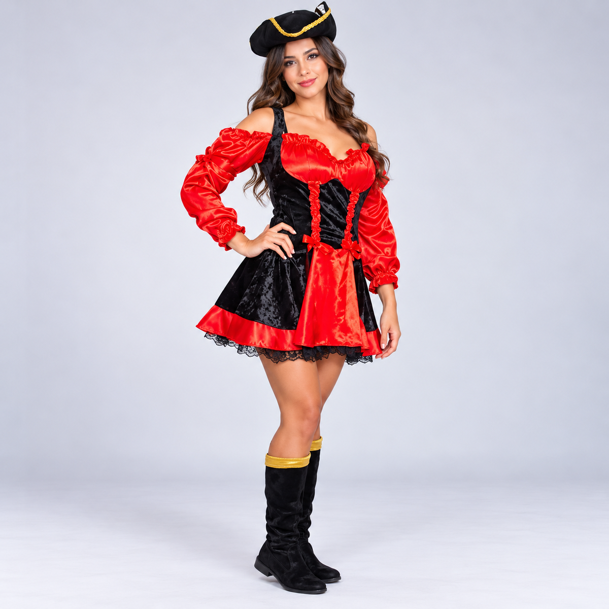 Pirata mujer moños